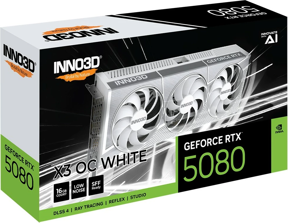 Kartelë grafike Inno3D GeForce RTX 5080 X3 OC, 16GB GDDR7, PCI Express 5.0, e bardhë