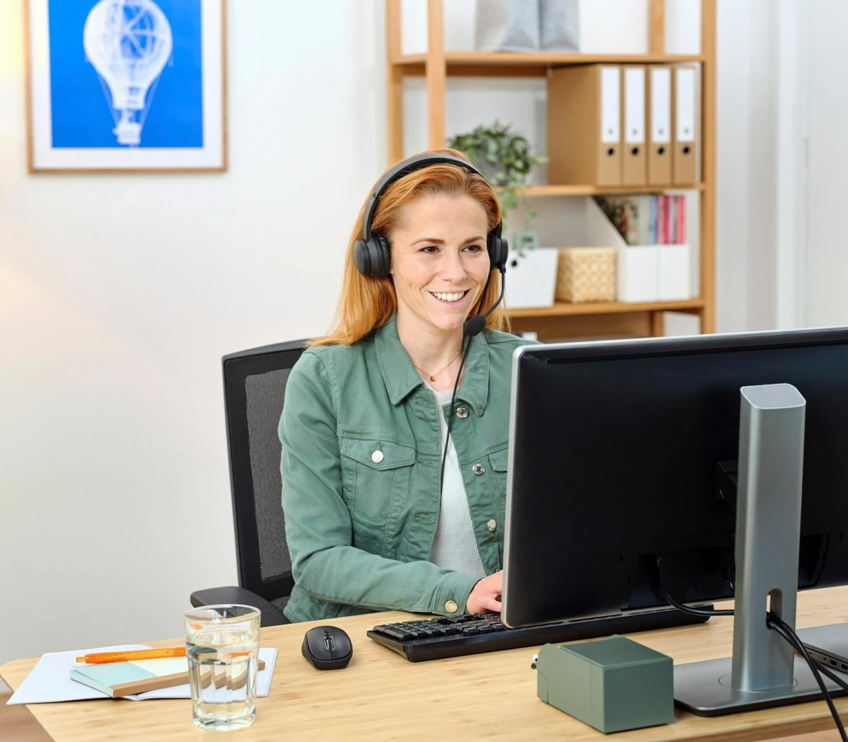 Kufje me mikrofon Trust HS-150, me kabllo, për zyrë/call center, e zezë