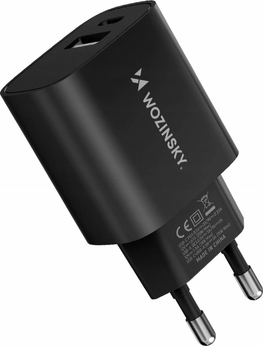 Karikues muri Wozinsky WGWCB 20W, 2 porta USB-A/USB-C (PD/QC), i zi