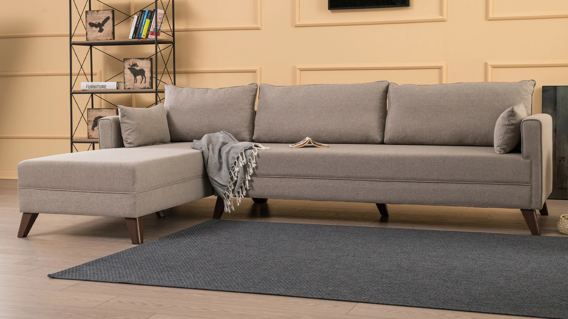 Këndare Bella, ngjyrë krem, Atelier del Sofa, kënd majtas