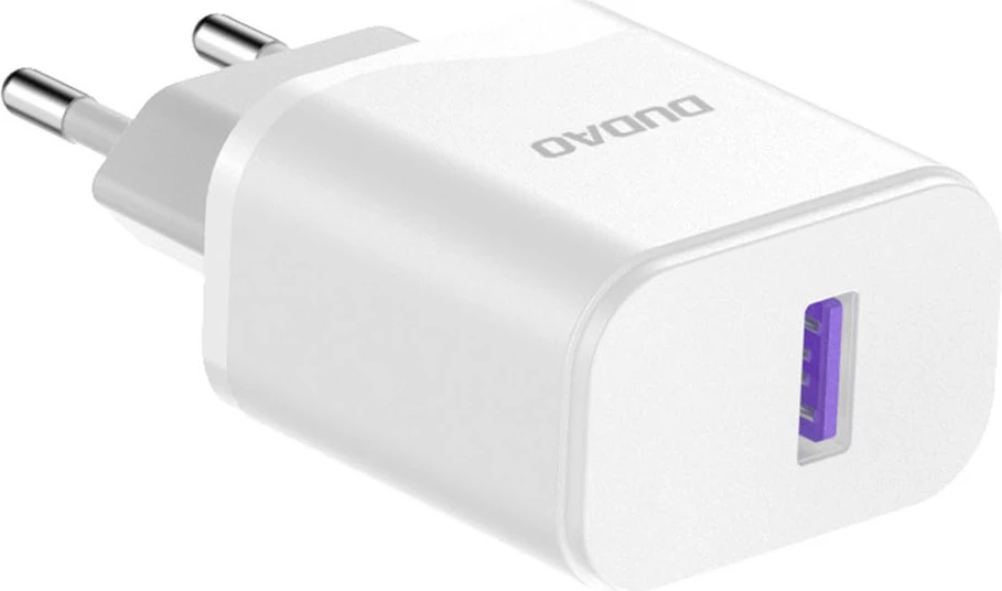 Karikues rrjeti Dudao A20EU me kabllo USB-A në USB-C, 18W, Bardhë