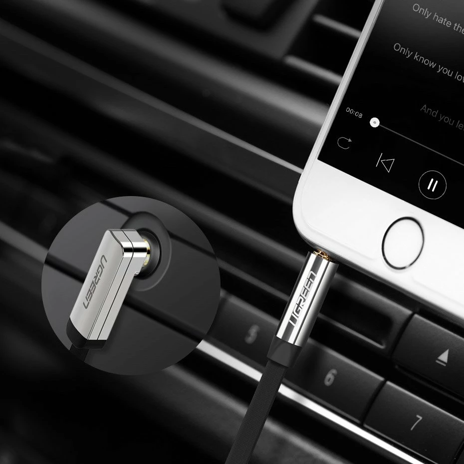 Kabllo audio AUX Ugreen 10599, 3.5 mm mini jack, 2m, Argjendtë