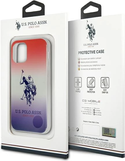 Mbështjellës U.S. Polo Assn. USHCP12SPCDGBR për iPhone 12 mini, Gradient, Kuq/Blu