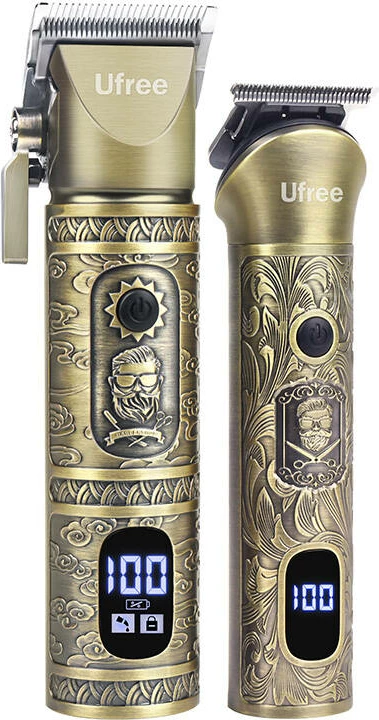 Makinë rroje elektrike Ufree U-2226 set, pa kabllo, me ekran LCD, kafe