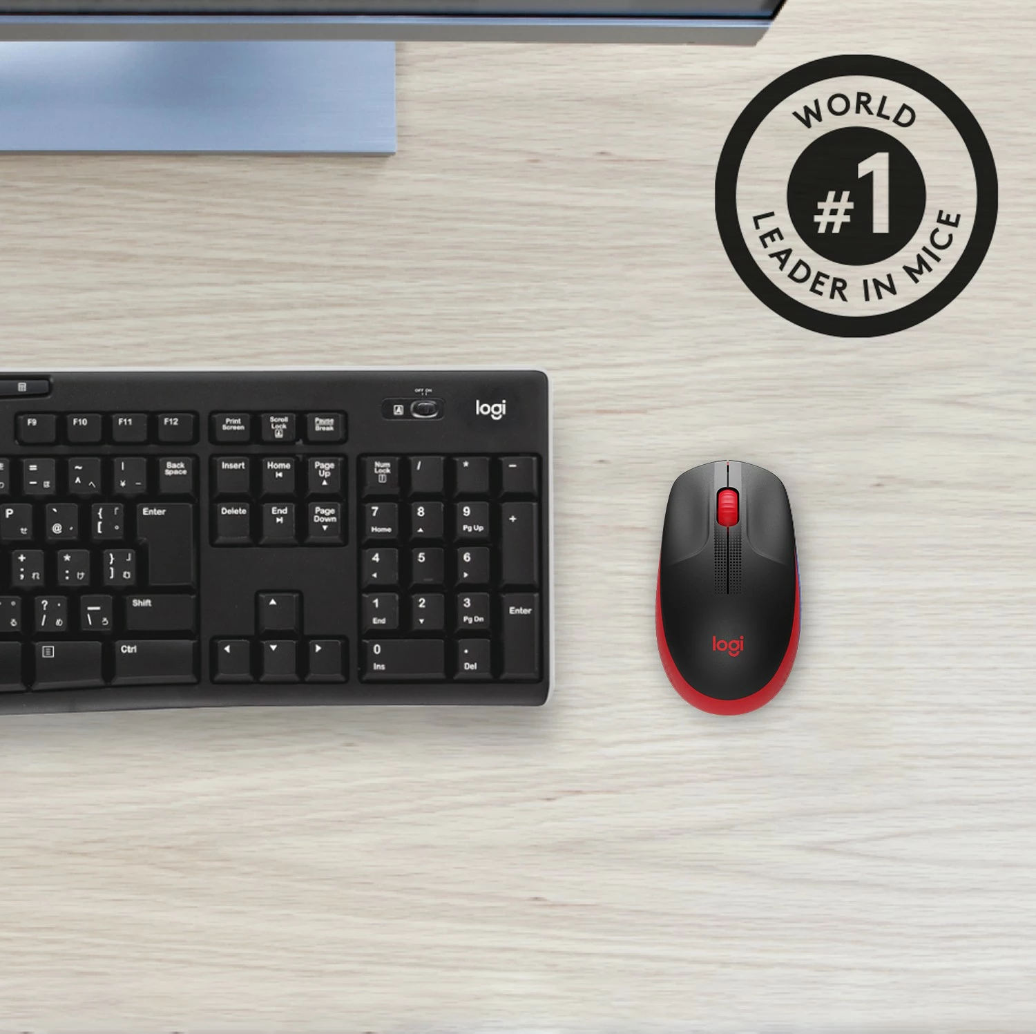 Maus Logitech M190, Wireless, 1000 DPI, i zi, i kuq