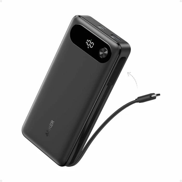 Powerbank Anker A1383H11 20000mAh 87W me kabllo USB-C të integrume, e zezë