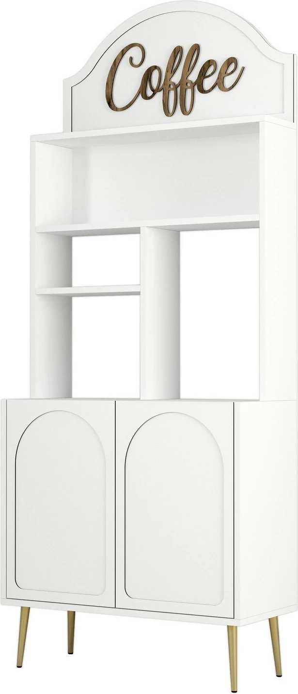 Dollap për kafe, Skye Decor, Lyon 80, i bardhë, i artë