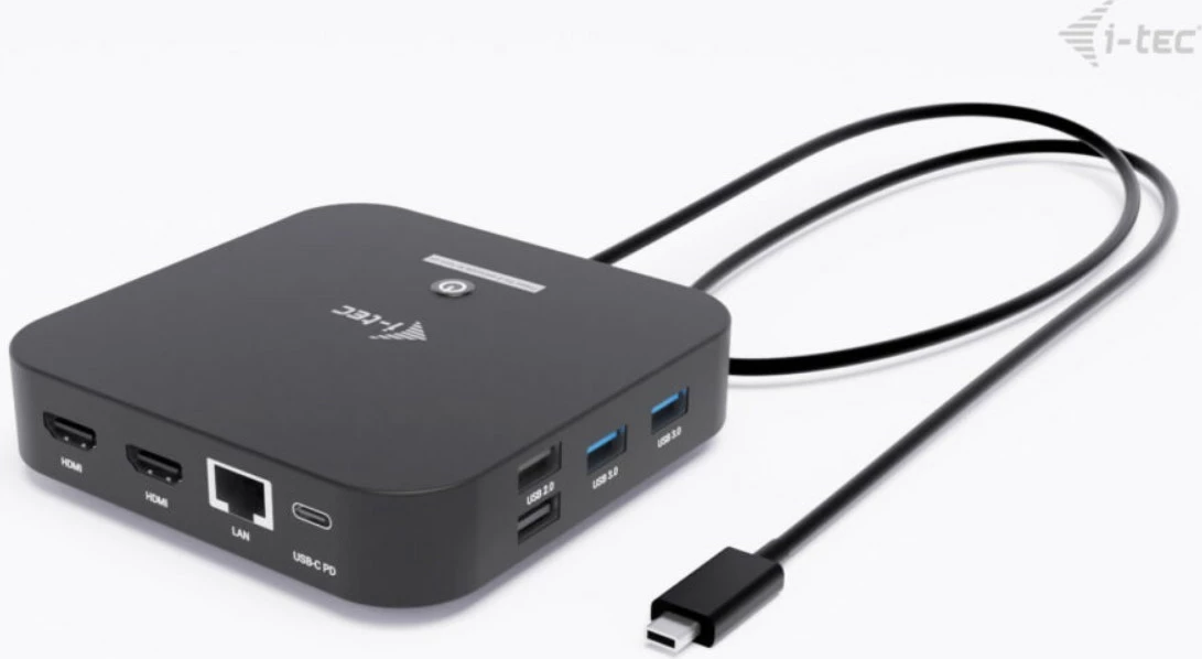 Kasë i-tec C31DUALHDMIDPD100 me 2x HDMI, USB-C Dock, 100W, e zezë