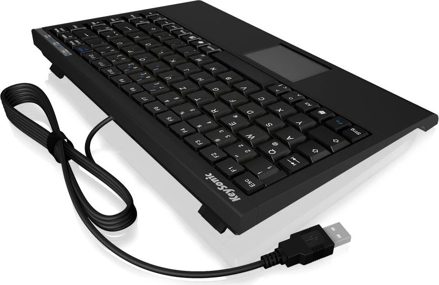 Tastierë mini KeySonic ACK-540U+, me touchpad, USB, QWERTZ, e zezë