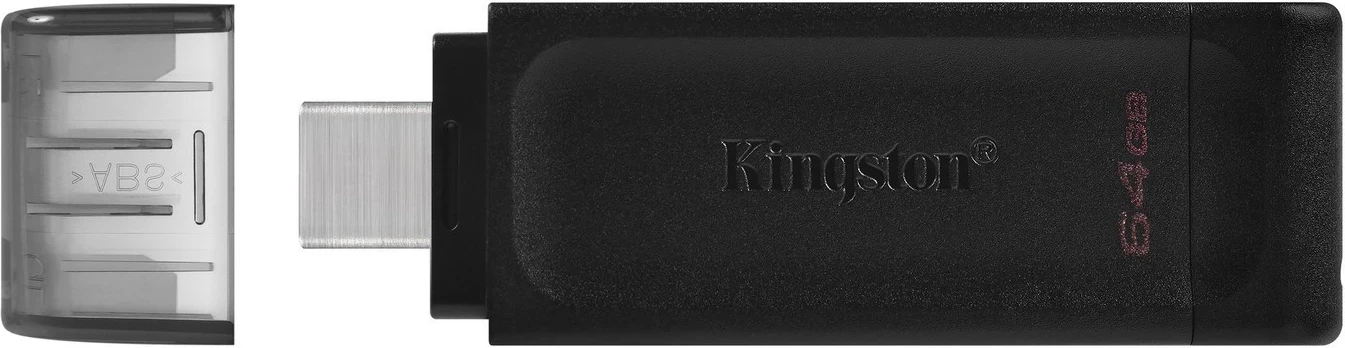 USB Kingston DataTraveler 70, 64GB, USB 3.2 Gen 1 Type-C, ngjyrë e zezë