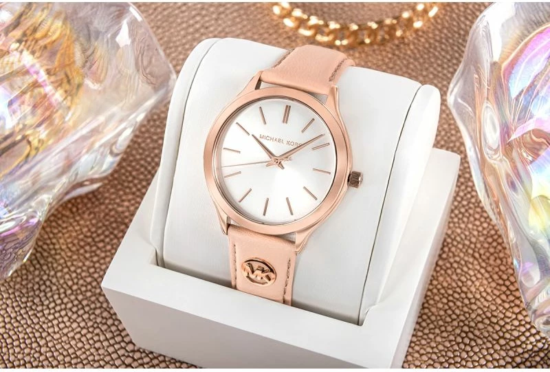 Orë dore femra Michael Kors Slim Runway MK7545, rozë