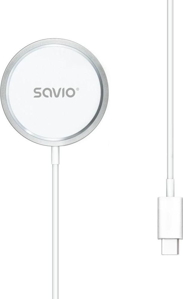 Karikues wireless magnetik SAVIO LA-11, 15 W, 1 m, Bardhë