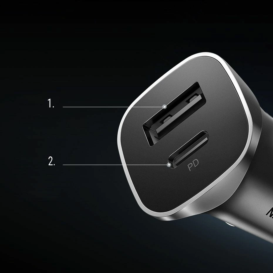 Karikues veture Ugreen CD130 20W 4.8A 1x USB-A + 1x USB-C (UGR1113GRY) argjendtë, 1 copë