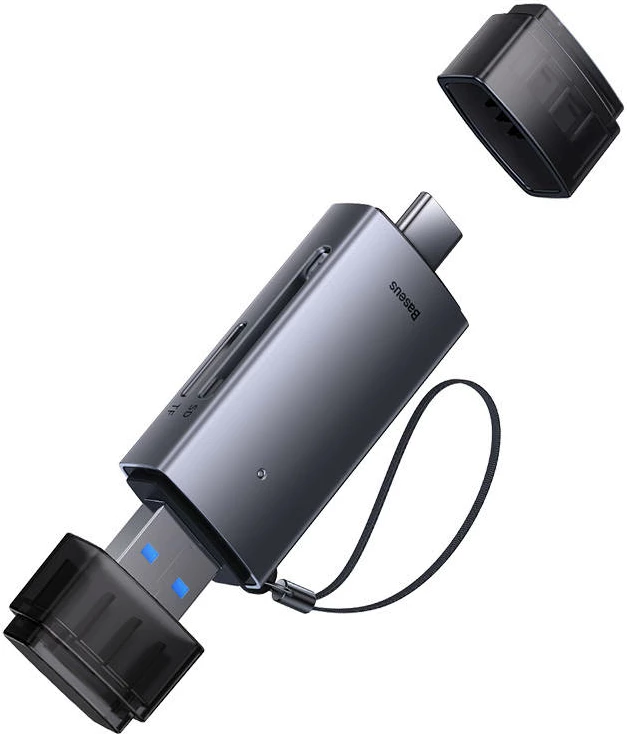Lexues kartelash Baseus Lite Series WKQX060113, USB + USB-C, SD/TF, Gri