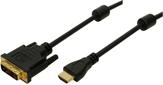 Kabllo HDMI/DVI LogiLink 2m, mashkull/femër, e zezë