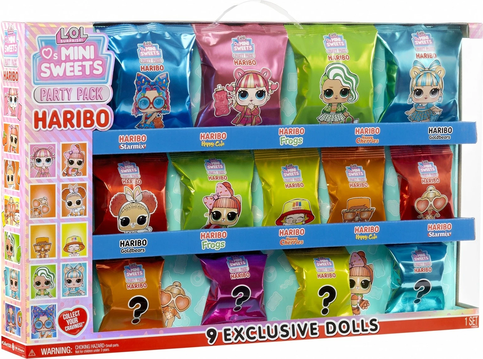 Set lodrash LOL Surprise Loves Mini Sweets X HARIBO Party Set, 9 kukulla ekskluzive