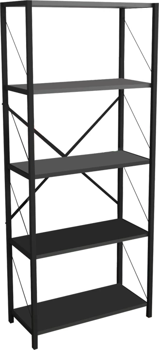 Raft librash Draizy melaminë antracit-metal i zi 60x30x150cm