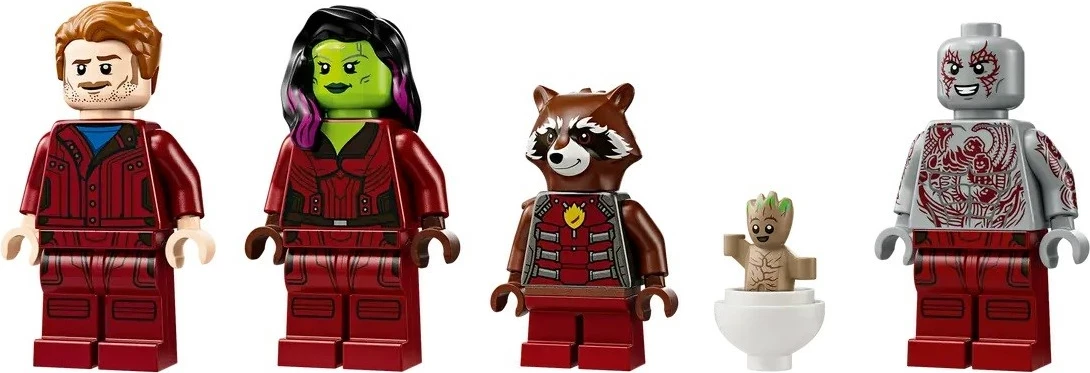 Set LEGO Marvel 76286 Milano Spaceship, 5 minifigura, Blu dhe Portokalli