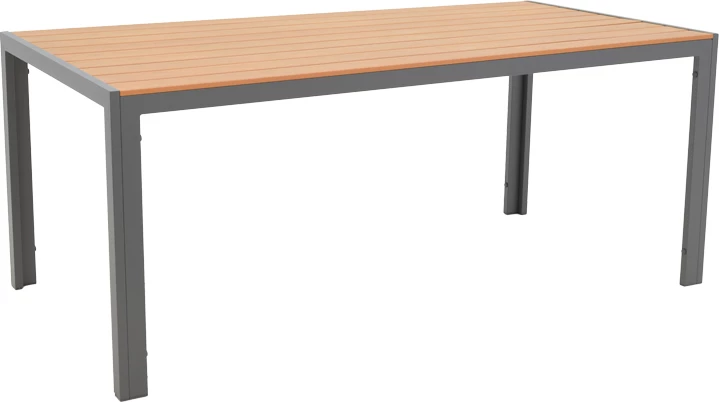 Tavolinë me karrige Nares-Raven set prej 5 copë alumini dhe kompensatë ngjyrë natyrale 180x90x72.5cm