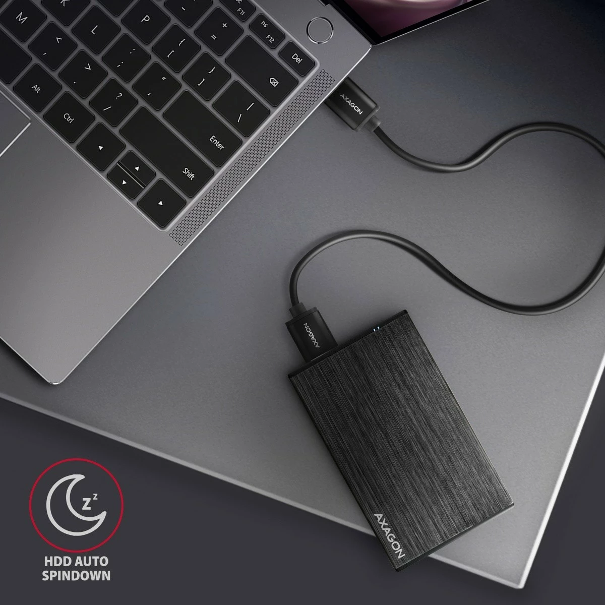 Kasë e jashtme AXAGON EE25-XA6 për disk 2.5", USB 3.2 Gen 1, Alumini, E zezë