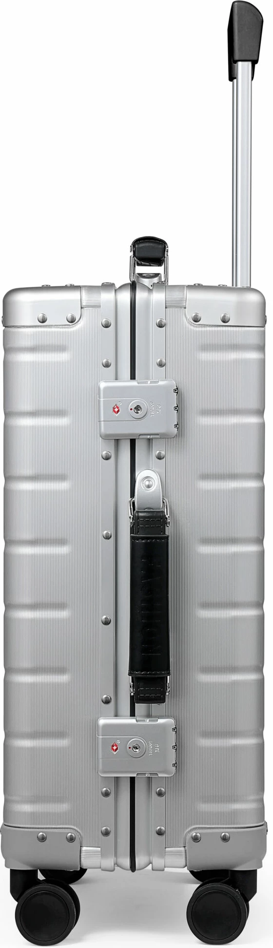 Valixhe udhëtimi Twopoint 20" alumini (aliazh alumini-magnezi), TSA drysh kombinimi, 360° rrota, waterproof, argjendtë