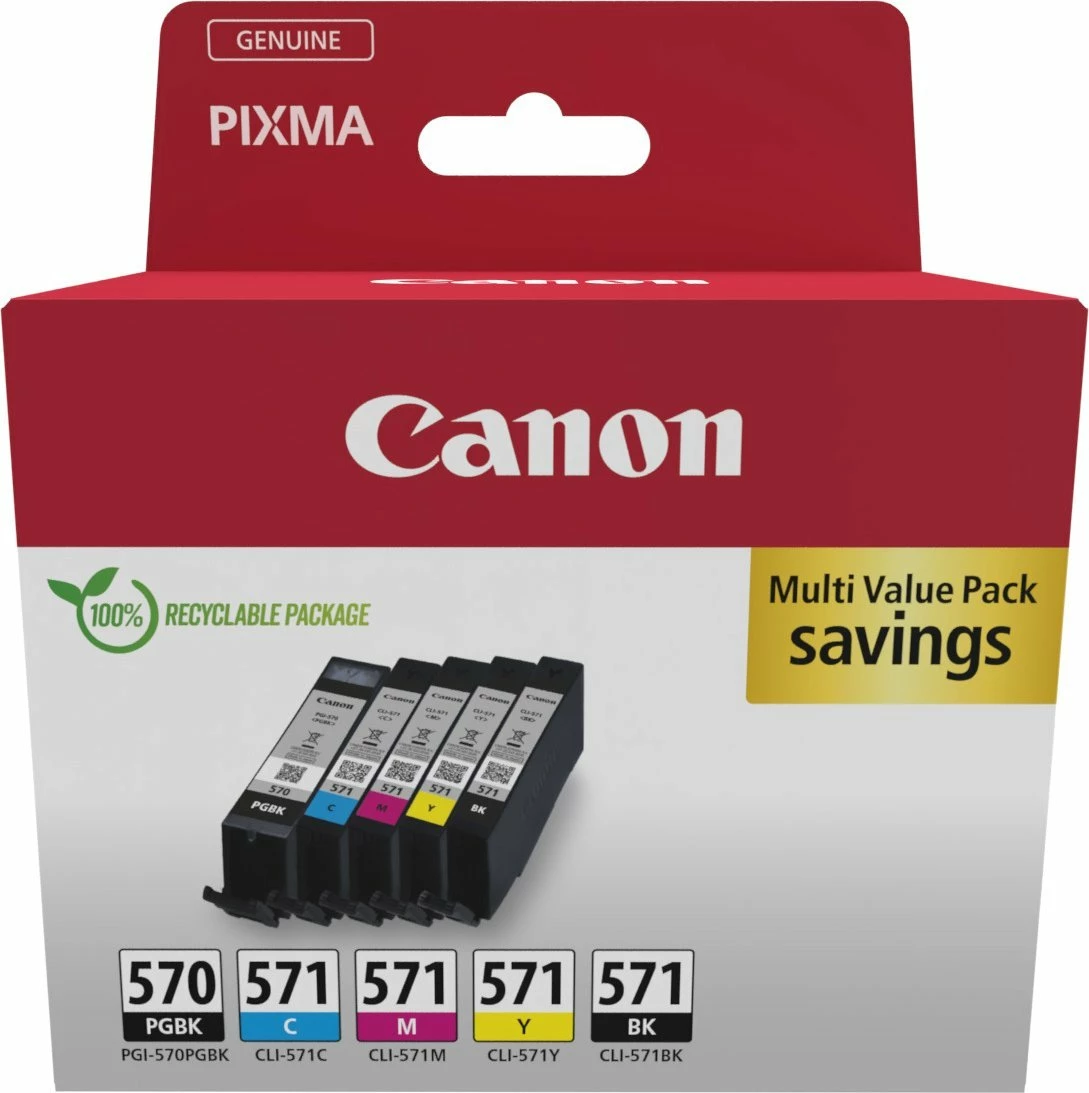 Set kartrixhash boje Canon PGI-570/CLI-571 0372C006, 15 ml + 4x7 ml, CMYK, paketë 5 copë