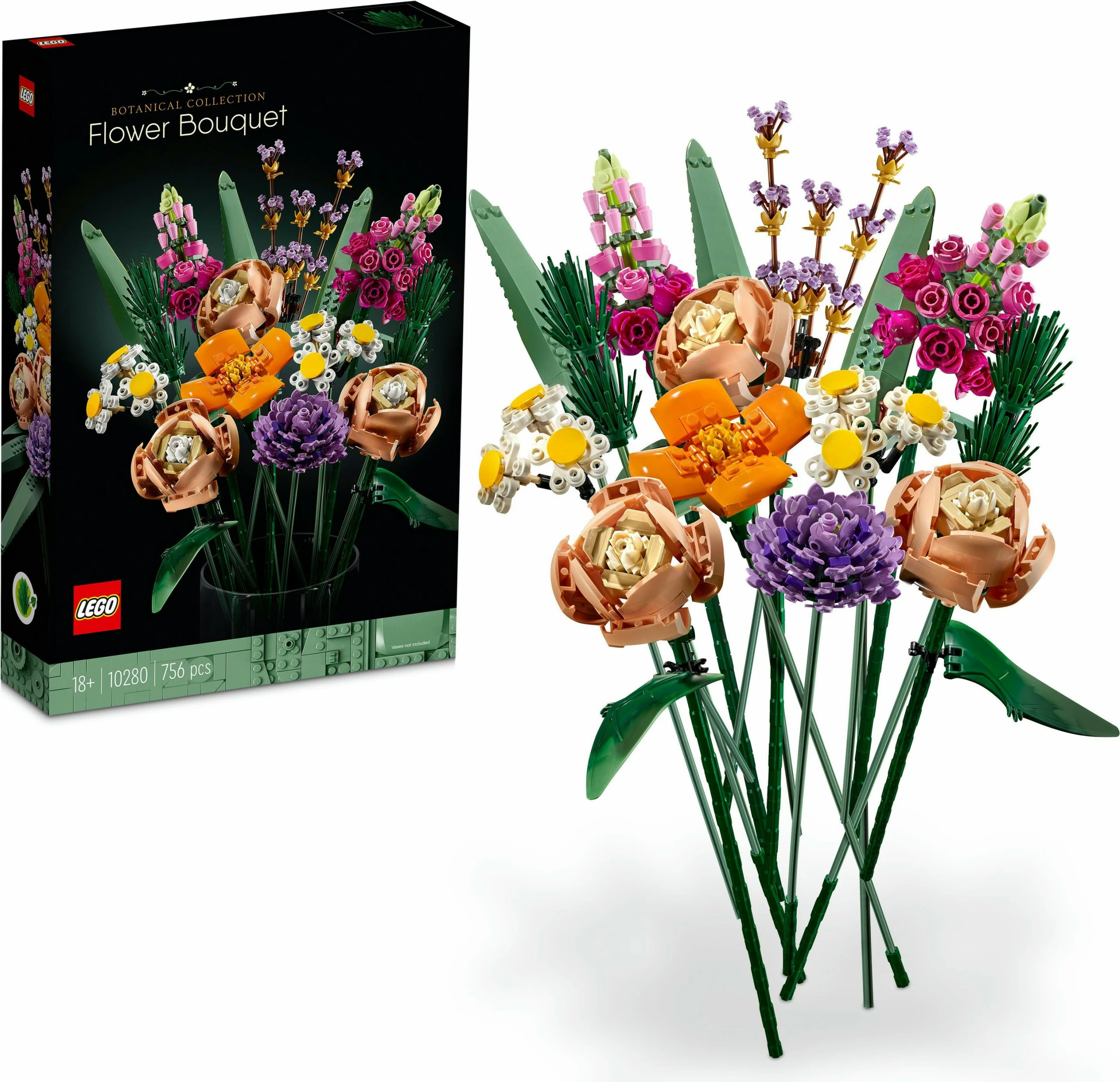 Set ndërtimi LEGO ICONS Flower Bouquet, 756 pjesë, shumëngjyrësh