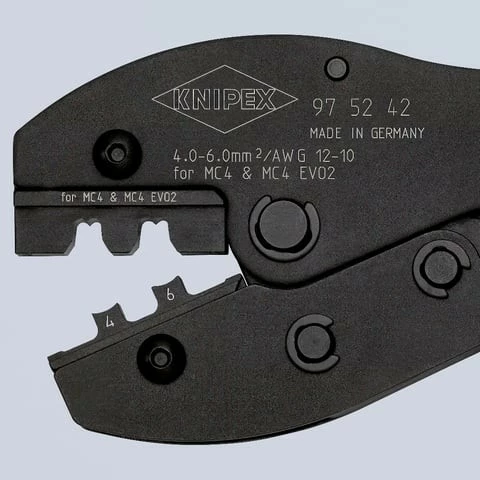 Krimpzange Knipex PreciForce MC4/EVO2, 220mm, kuqe/blu