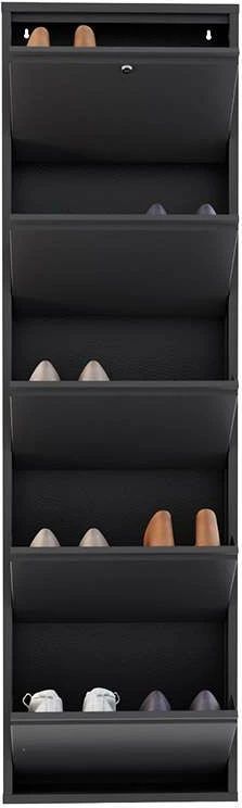 Dollap këpucësh metalik, 5 pjesë, ngjyrë antracit, Skye Decor