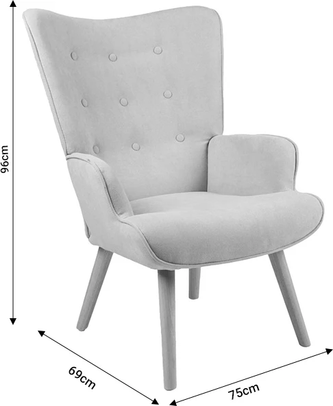 Karrige Fluffy, pëlhurë teddy, krem-natyrale, 75x69x96cm