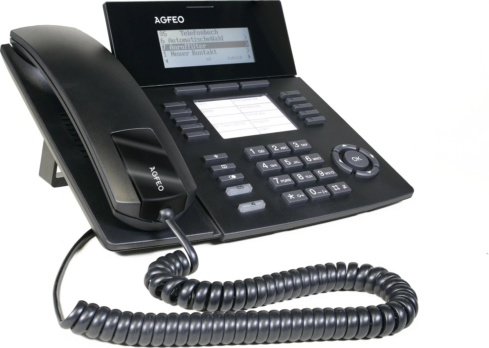 Telefon IP AGFEO ST 53 IP, i zi, me dorëzë me kabllo