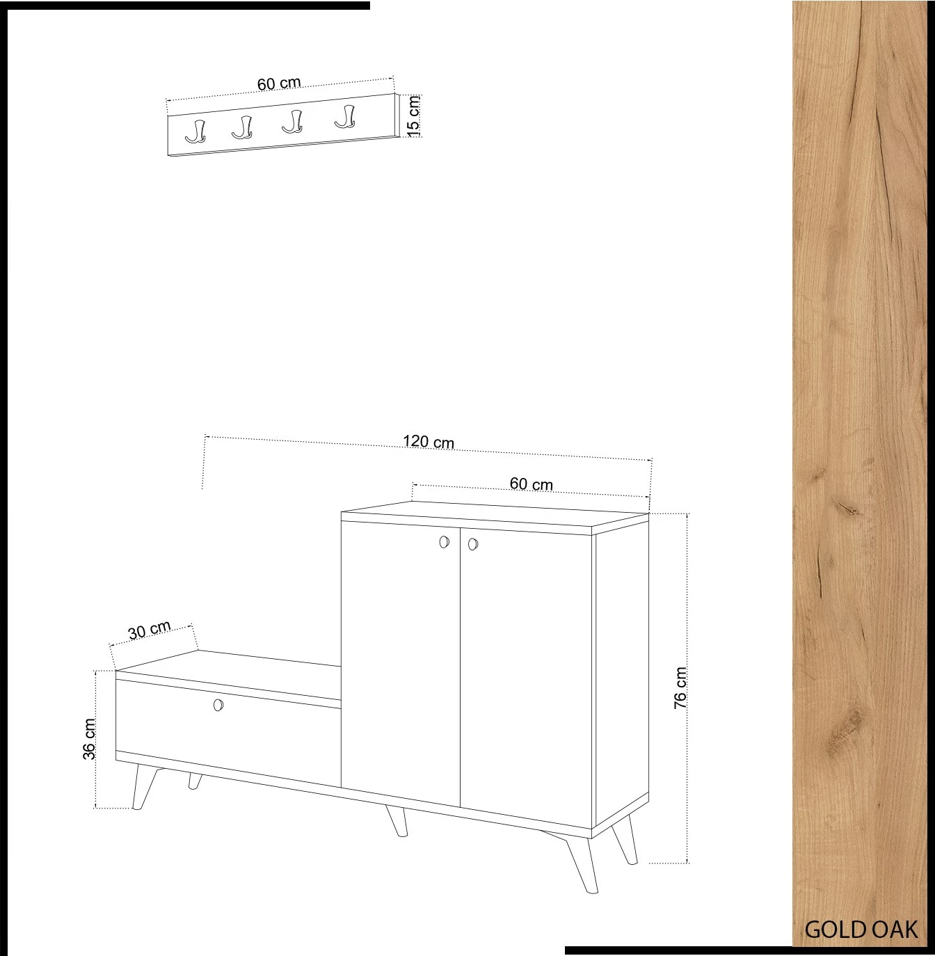 Dollap këpucësh Hanah Home, FİJEL, ngjyrë lis dhe e bardhë