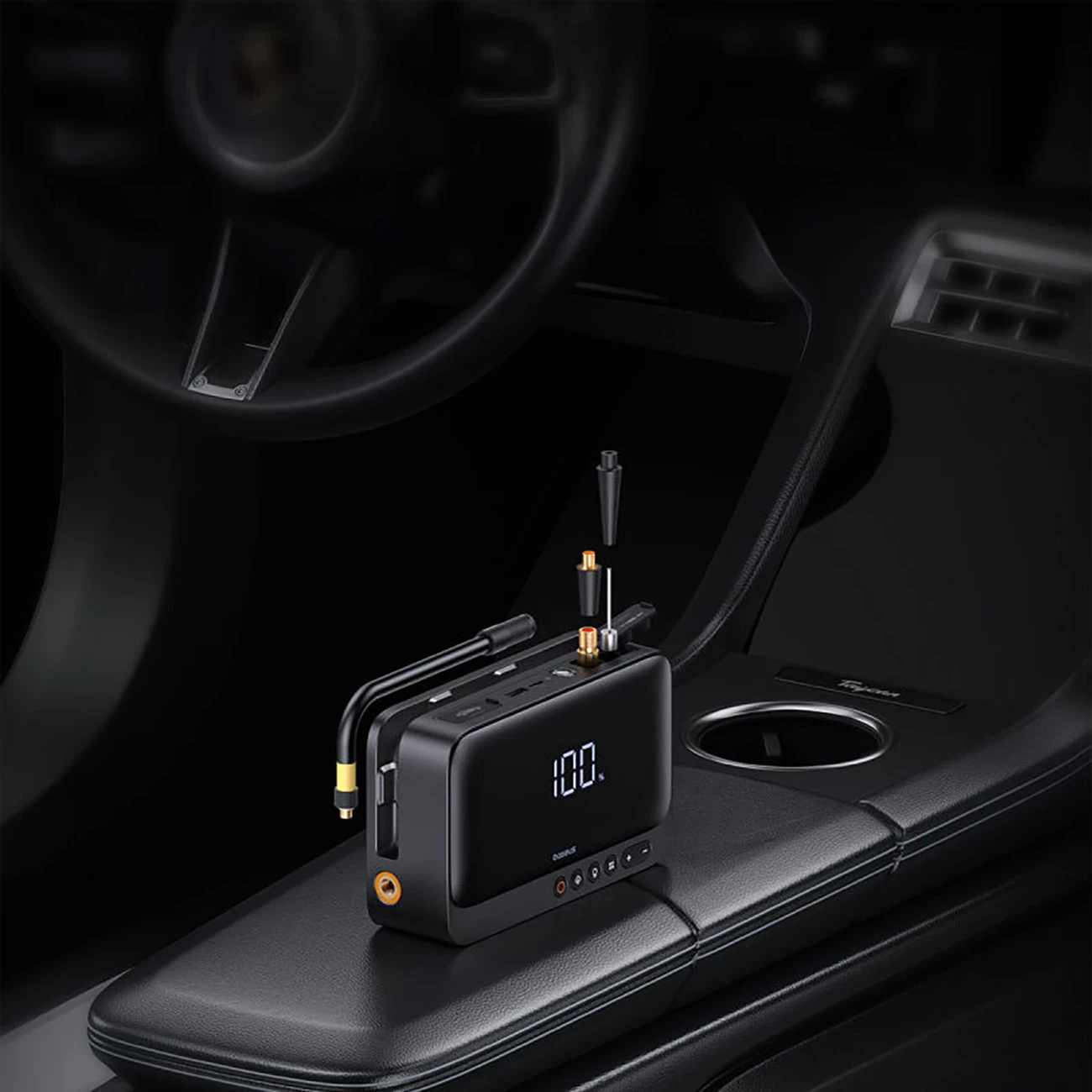 Jump starter Baseus Super Energy BS-CH013 4n1 me kompresor, powerbank 6000mAh, dritë LED, e zezë