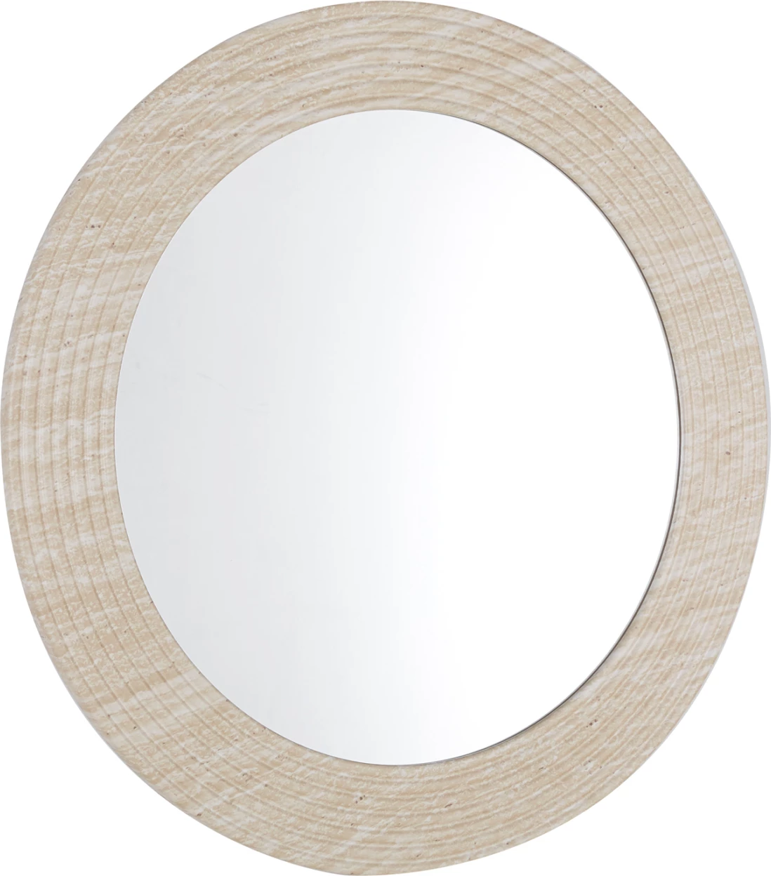 Pasqyrë e rrumbullakët për mur, ngjyrë travertini, MDF me PVC, FH4880, 80cm