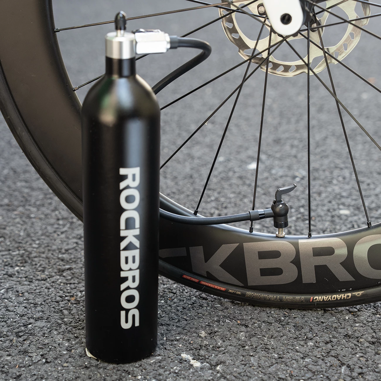 Tank presioni për goma tubeless Rockbros 42310010001, 1.2L, 200 PSI, e zezë