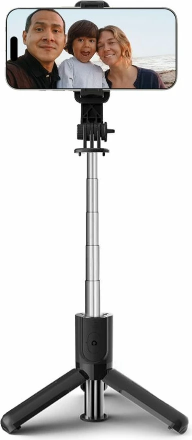 Selfie stick me tripod Tech-Protect L02S, Bluetooth, për celular, i zi