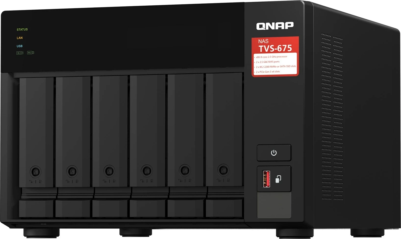 NAS QNAP TVS-675, KX-U6580, 8 GB, Kasa e Zezë