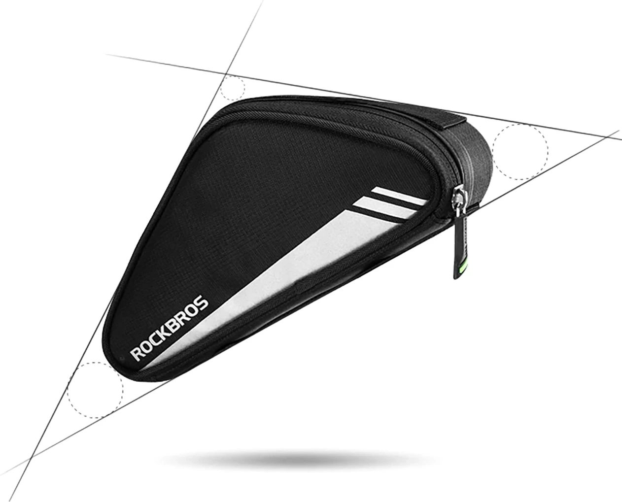 Çantë kornize për biçikletë Rockbros B55-BK, 0.7L, najlon, e zezë