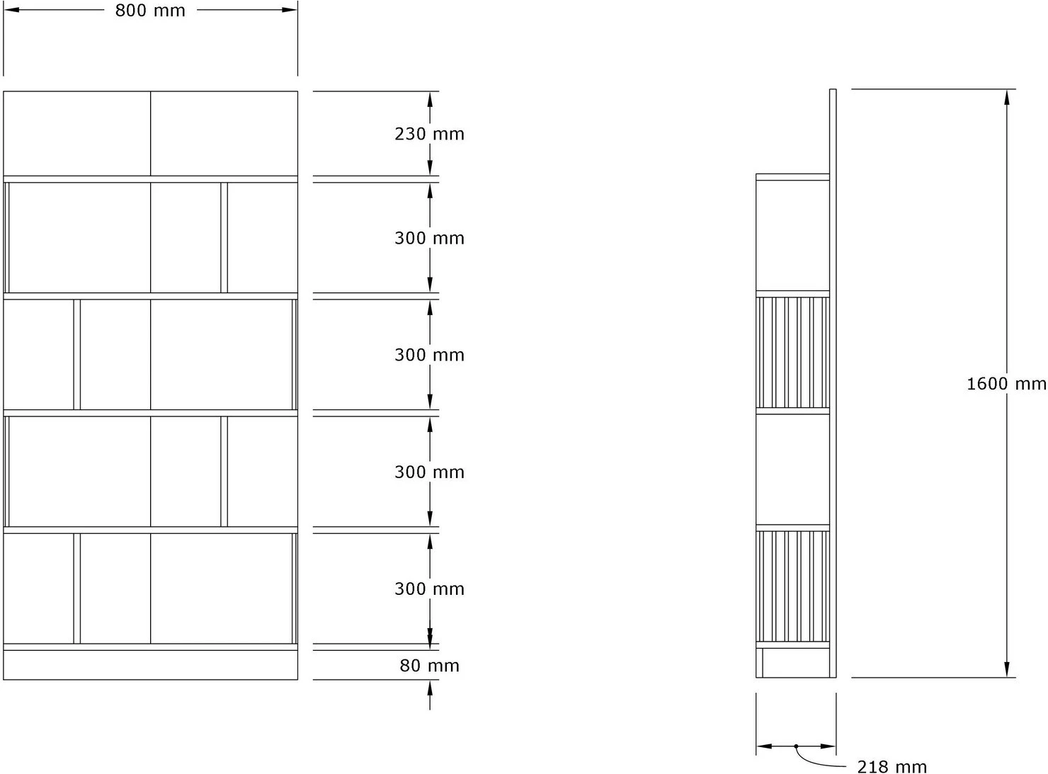 Raft librash Hanah Home, Alex, i bardhë