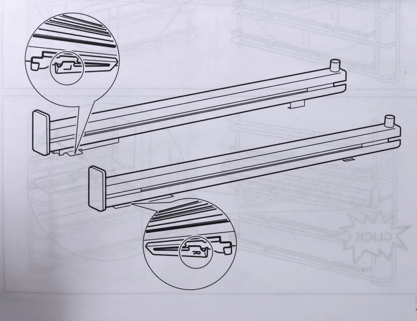 Shina teleskopike 2 nivele ELECTROLUX TR2LV për furrë