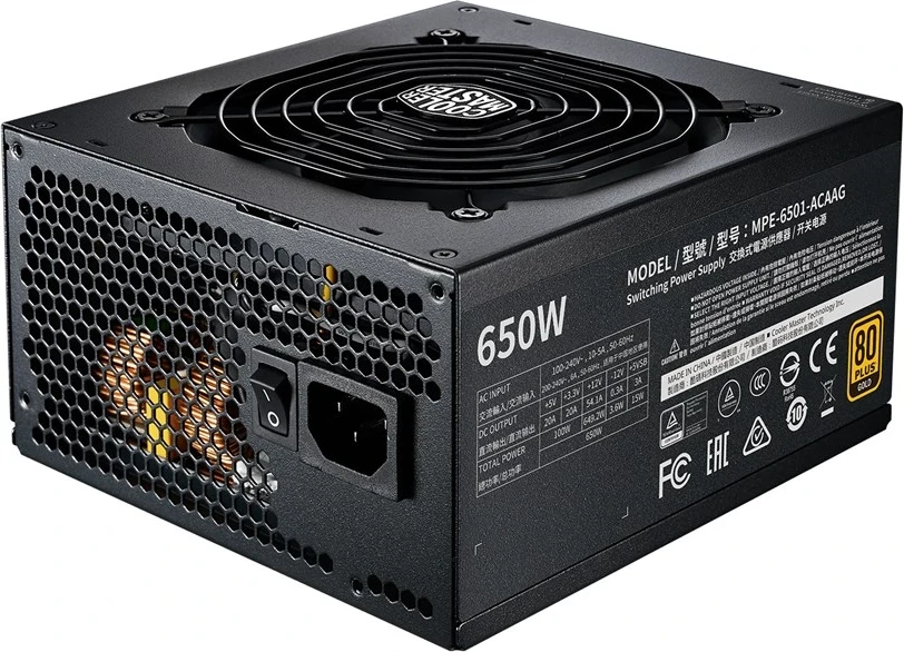 Furnizues i Energjisë Cooler Master MWE Gold 650 - V2, i Plotësisht Modular, 650 W, i Zi
