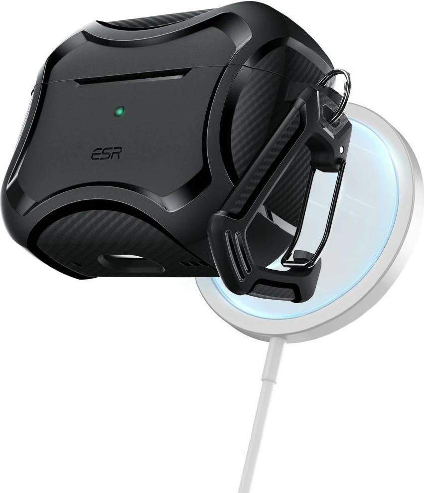Mbështjellës ESR Cyber Armor Halolock me MagSafe për Apple AirPods Pro 1/2, e zezë