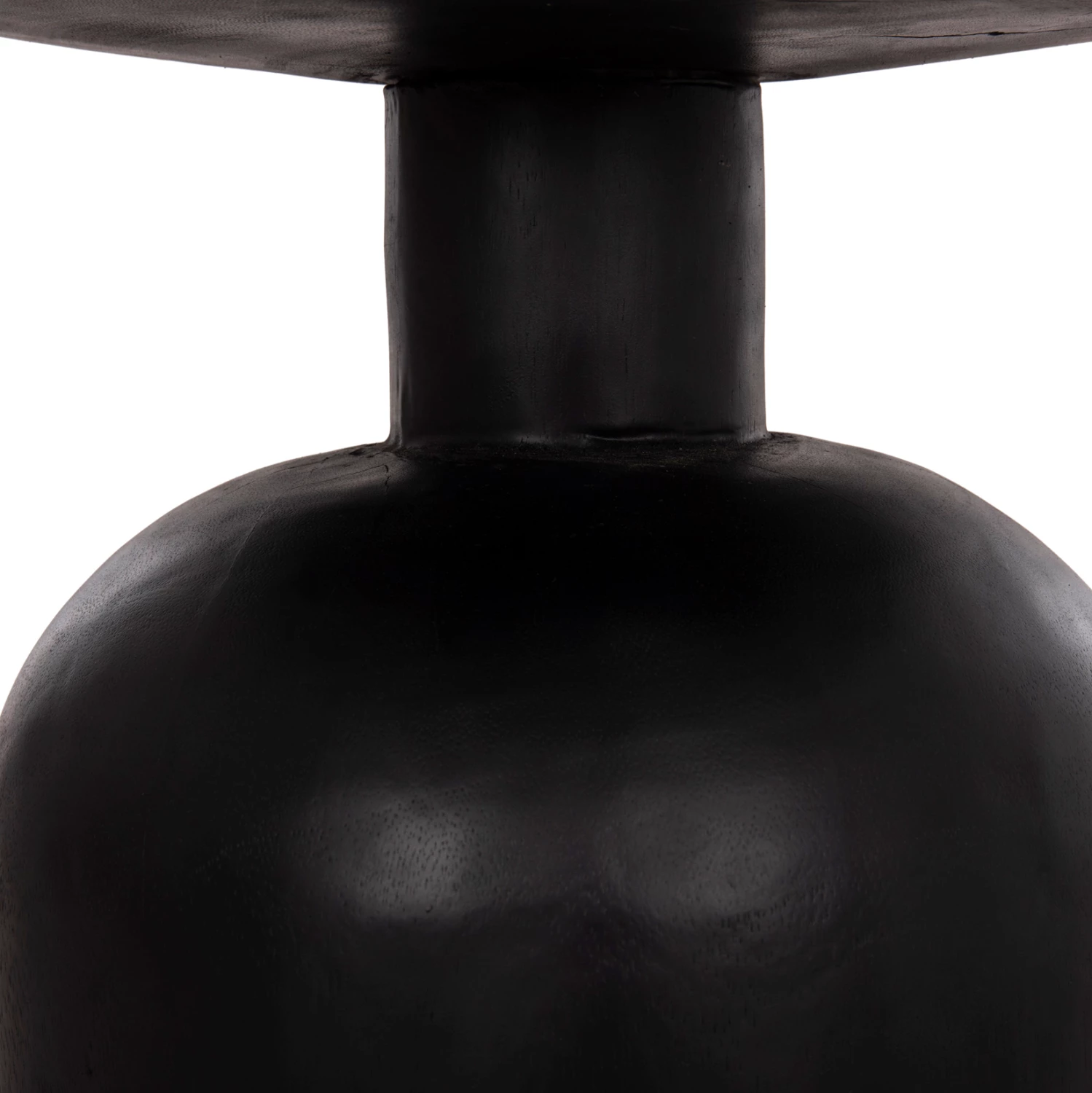 Tavolinë anësore rrethore PUMBE-s, dru suar i fortë, ngjyrë e zezë, FH9892.12, 40x40cm