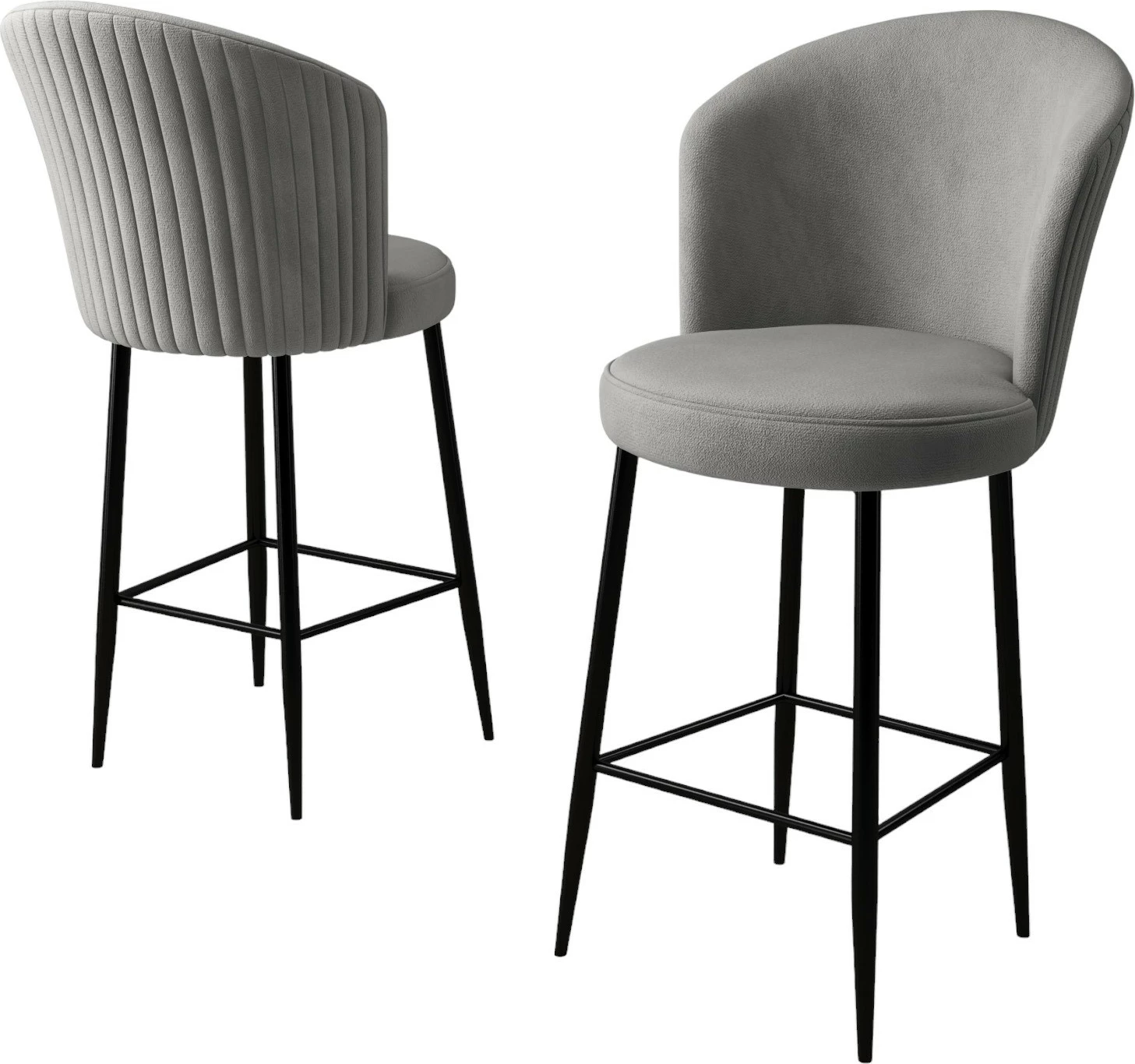 Set karrigesh për bar (6 copë), Hanah Home, Alte, gri, e zezë