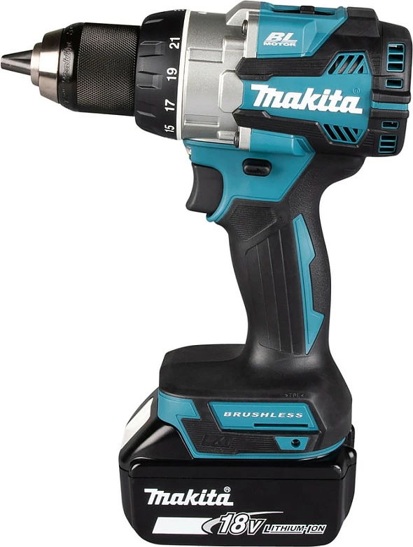 Vidë elektrike Makita DDF489RTJ, 18V, brushless, Li-Ion, kaltër/zezë