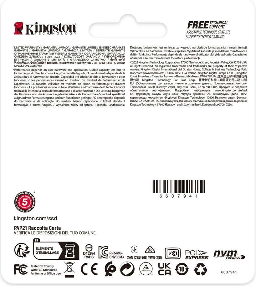 SSD Kingston NV3, 500 GB, M.2 2230, PCIe 4.0