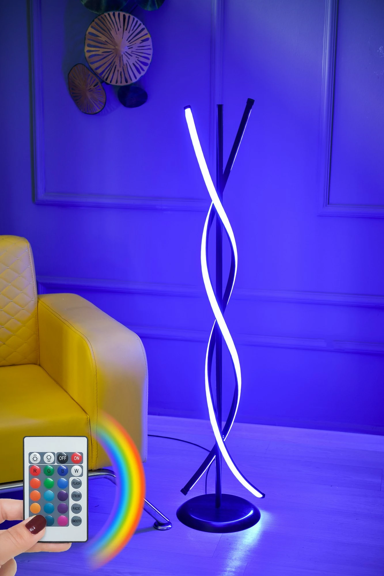 Llambë dyshemeje Opviq, Roller, e zezë-multingjyrëshe