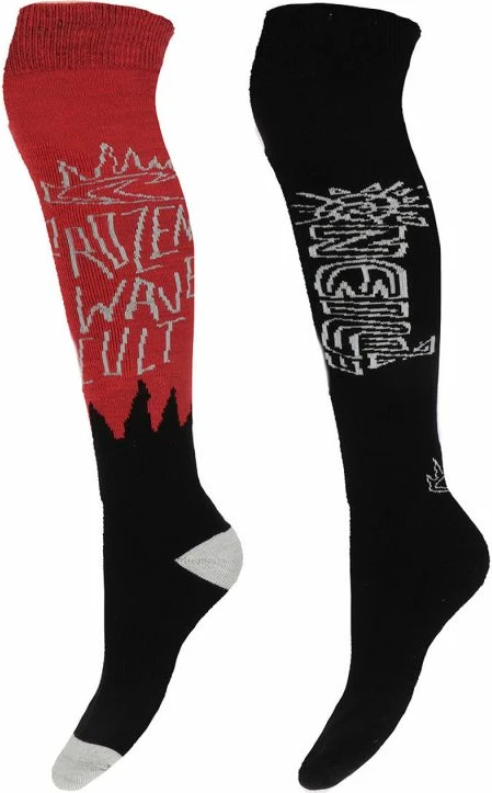 Çorape të gjata ski O'Neill, unisex, të zeza e të kuqe