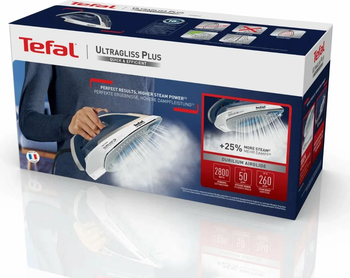 Hekur me avull Tefal FV6812E0 2800W, blu/bardhë