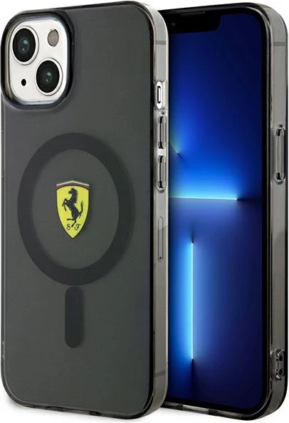 Mbështjellës Ferrari Translucent MagSafe për iPhone 14 6.1", i zi